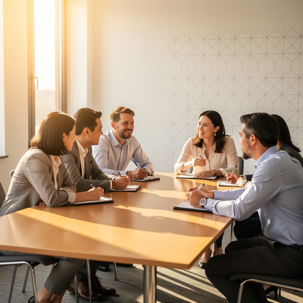 Gruppe von Teilnehmern bei einem strukturierten Workshop
